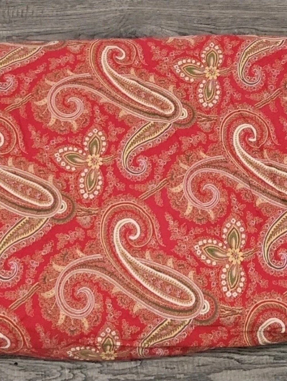 Pottery Barn Full/Queen Duvet Cover Mira Anibel Red Paisley